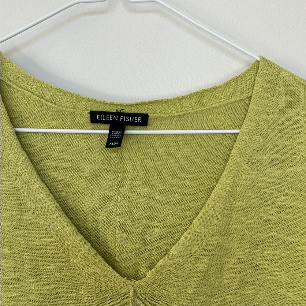 Eileen Fisher Light Green V-Neck Tunic M - Picture 2 of 4